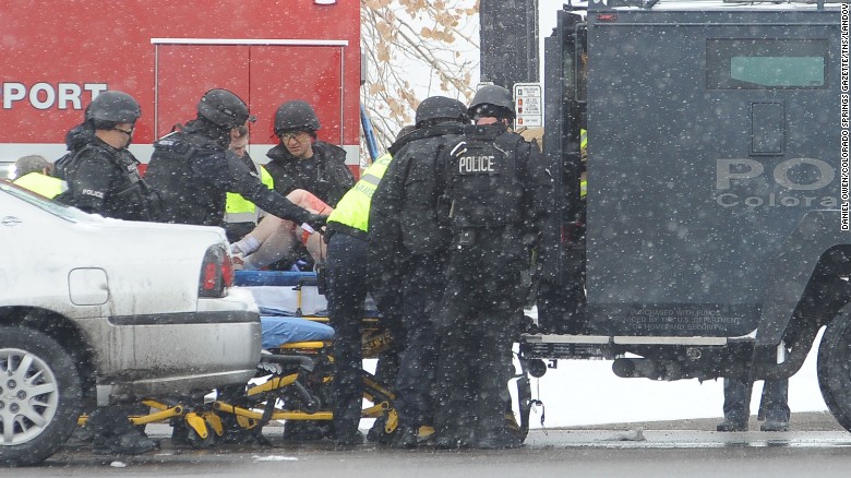 A victim is loaded into an ambulance. Photo Courtesy of CNN.