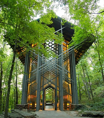 Exterior Thorncrown Chapel. Image Courtesy of budgettravel.com.