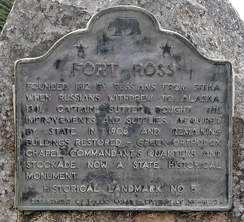 Fort Ross Plaque. Via noehill.com.